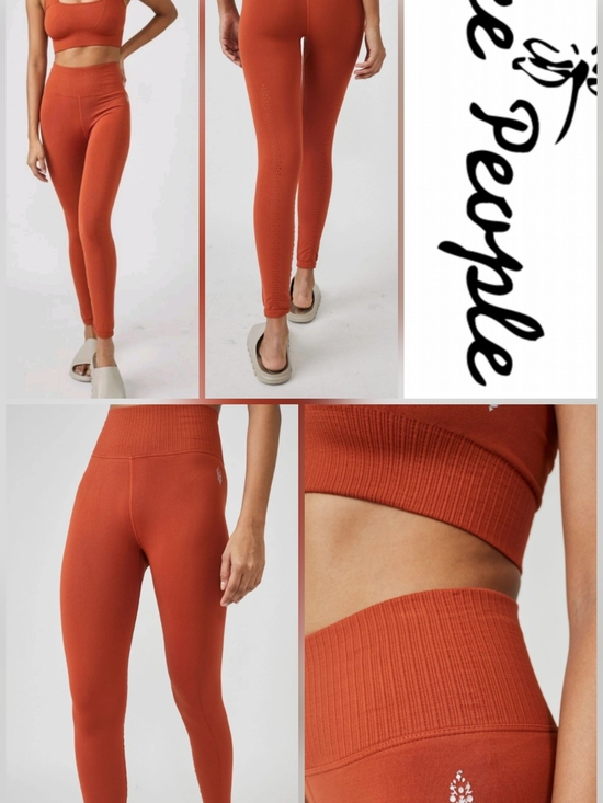 Free People Pants - Free People Movement High Rise 7/8 Length Good Karma Leggings Red Earth